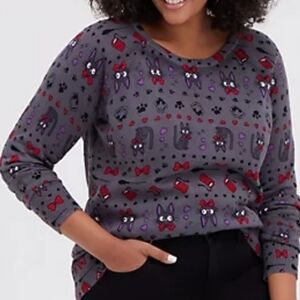 Torrid Ghibli Jiji Kiki Delivery Service Sweater Gray 2X